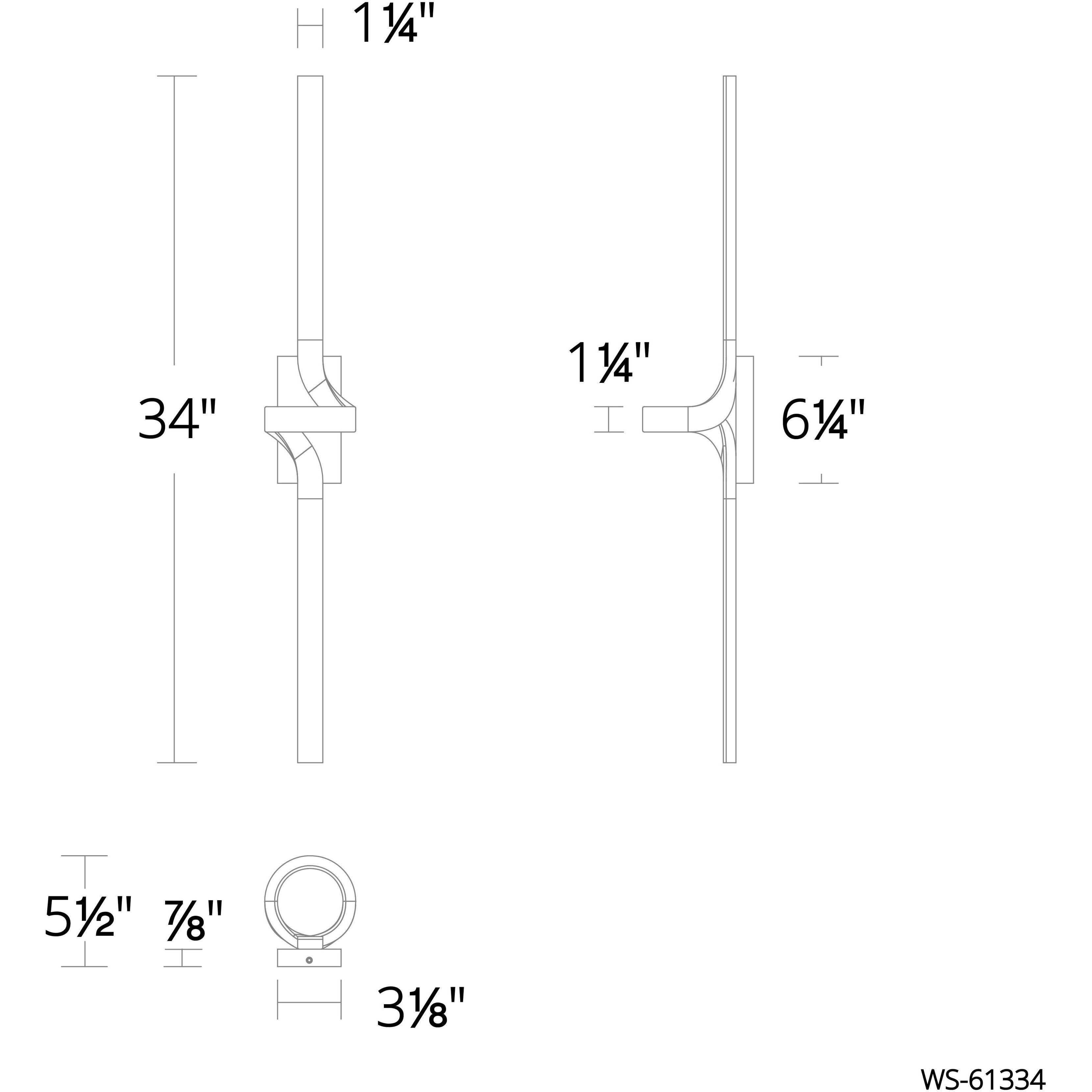 Loophole LED 5.5 inch Black Bath Vanity & Wall Light in 3500K, dweLED