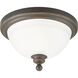 Madison 1 Light 12 inch Antique Bronze Flush Mount Ceiling Light