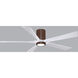 Atlas Irene-5HLK 60 inch Walnut Tone with Matte White Blades Ceiling Fan, Flush Mounted