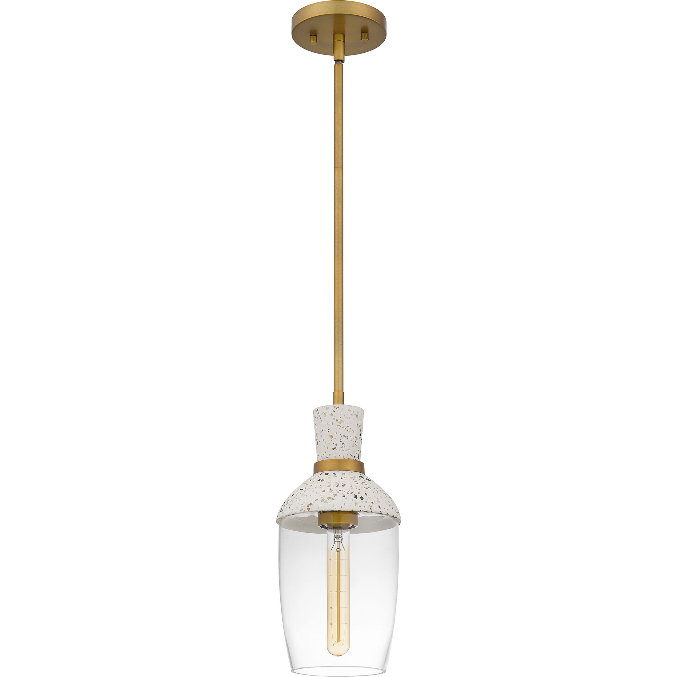 Springsteen 1 Light 6.25 inch Aged Brass Mini Pendant Ceiling Light
