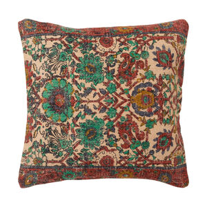 Shadi 22 X 22 inch Khaki and Rose Throw Pillow