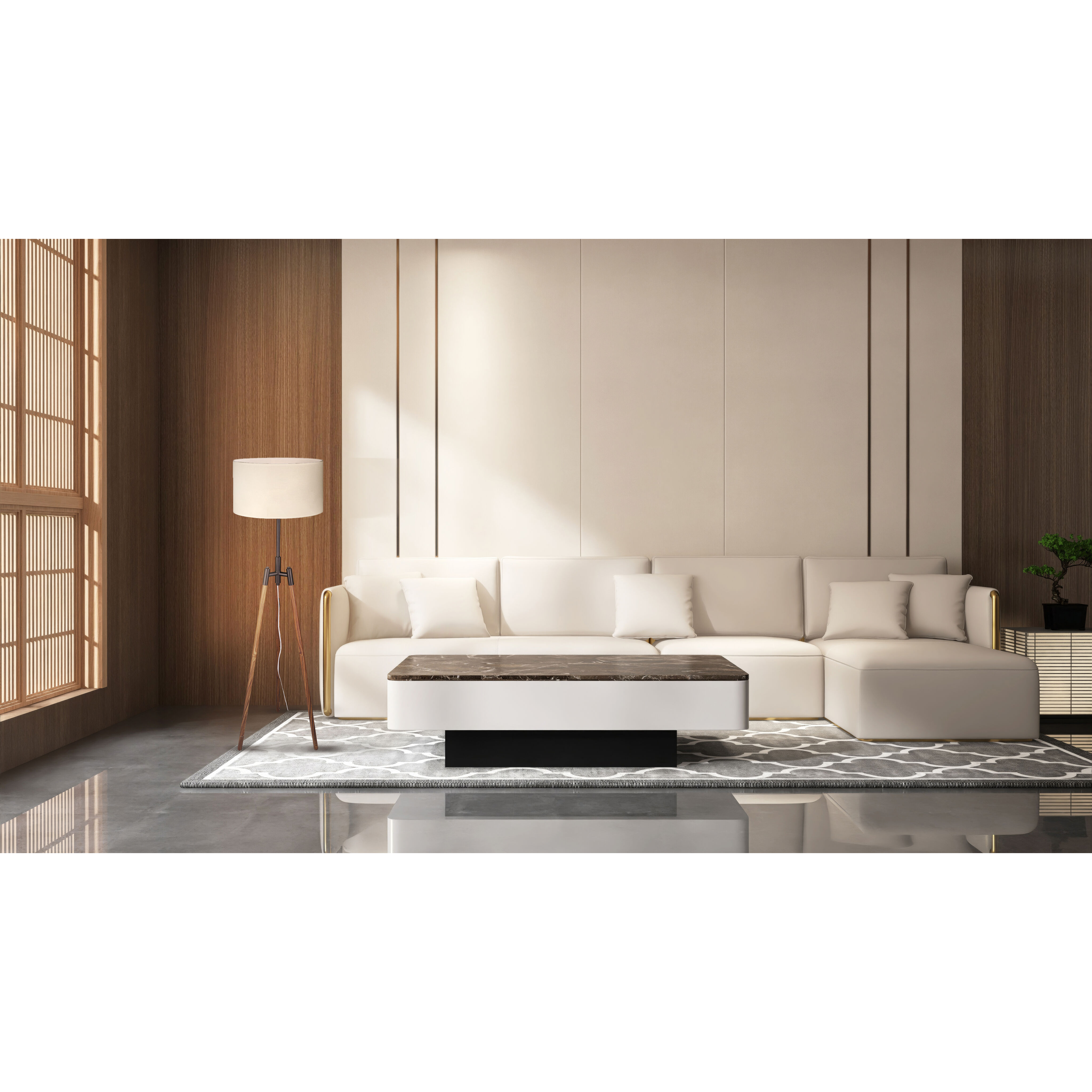 Cameram 62.5 inch 150.00 watt Black and Wood Floor Lamp Portable Light