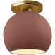 Radiance 1 Light 10 inch Canyon Clay and Brushed Brass Semi Flush Ceiling Light