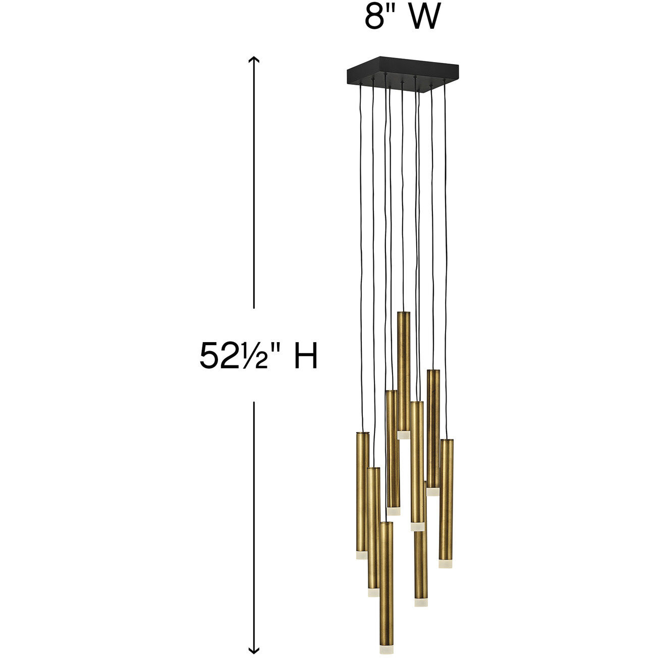 Harmony LED 8 inch Heritage Brass Pendant Ceiling Light