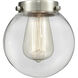Nouveau 2 Beacon LED 6 inch Antique Copper Mini Pendant Ceiling Light in Clear