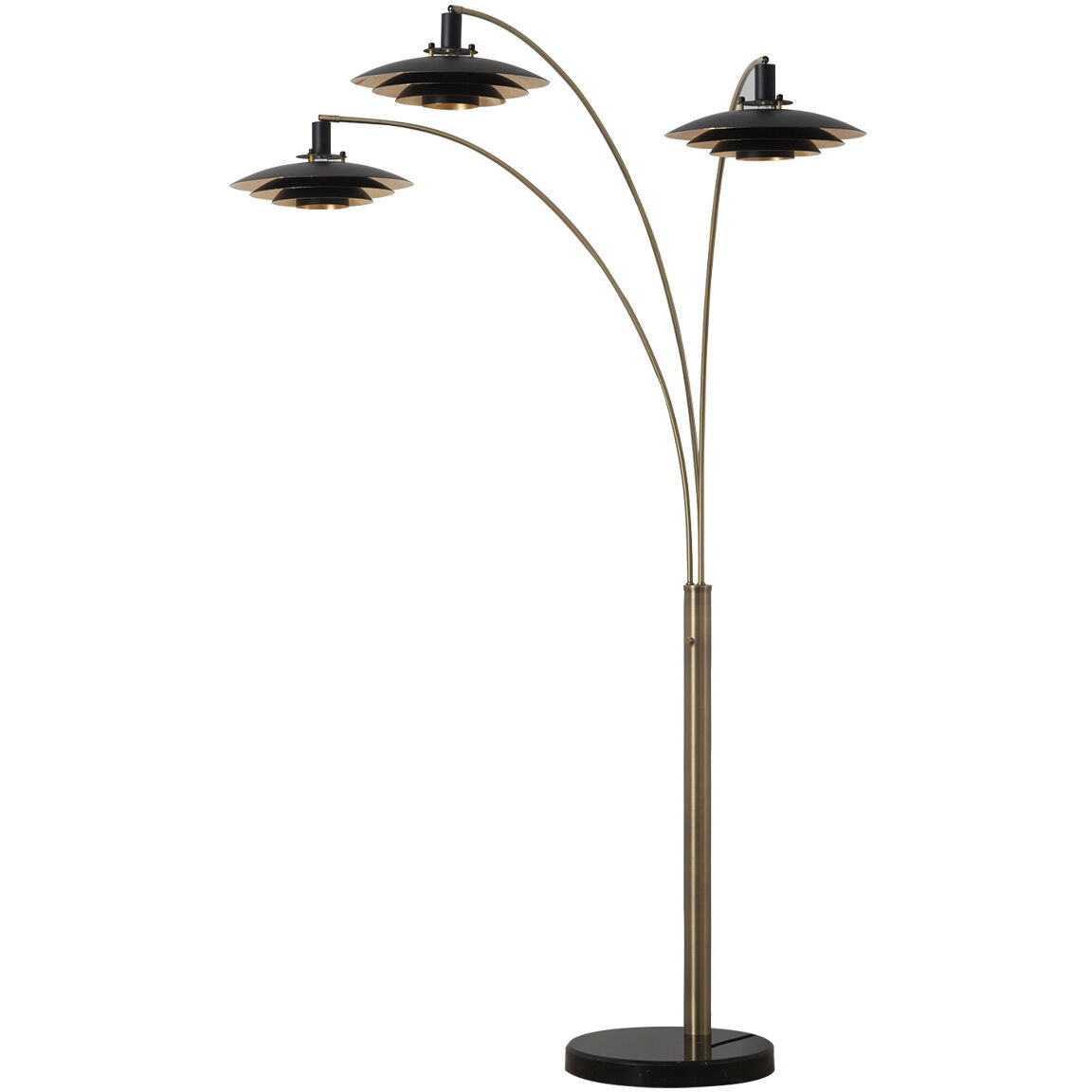Rancho Mirage 87 inch 60.00 watt Weathered Brass and Black Arc Floor Lamp Portable Light