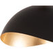 Luna Bella 92 inch 14 watt Weathered Brass Arc Floor Lamp Portable Light in Matte Black and Gold Steel