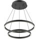 Cerchio LED 23.63 inch Black Chandelier Ceiling Light