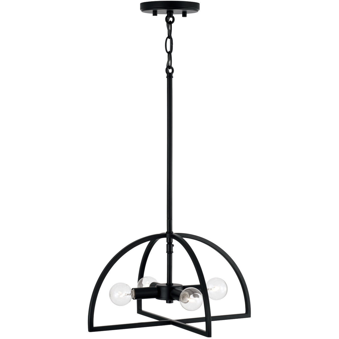 Lawson 4 Light 15 inch Matte Black Semi-Flush Mount Ceiling Light, Convertible Dual Mount