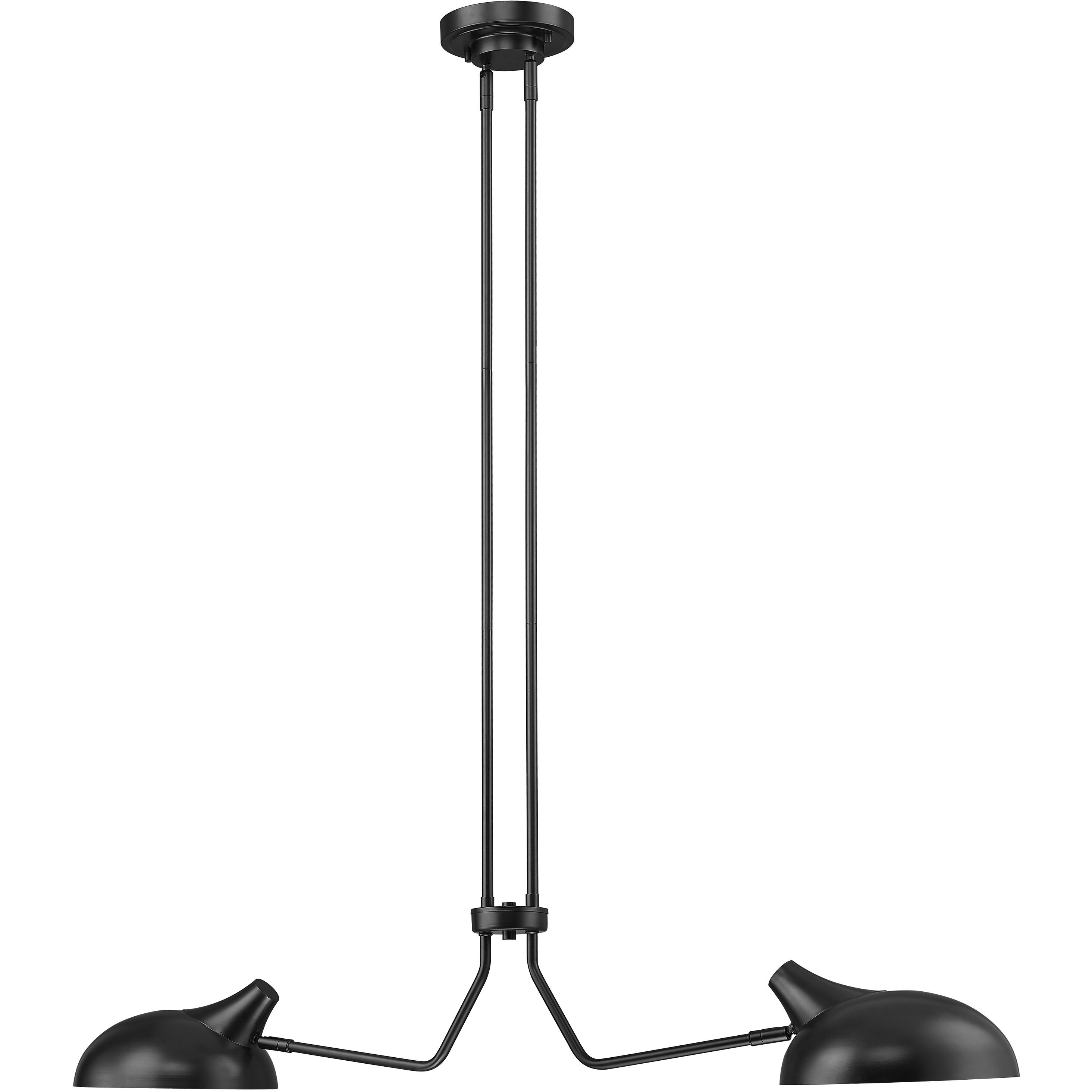 Bellamy 2 Light 46 inch Matte Black Linear Chandelier Ceiling Light