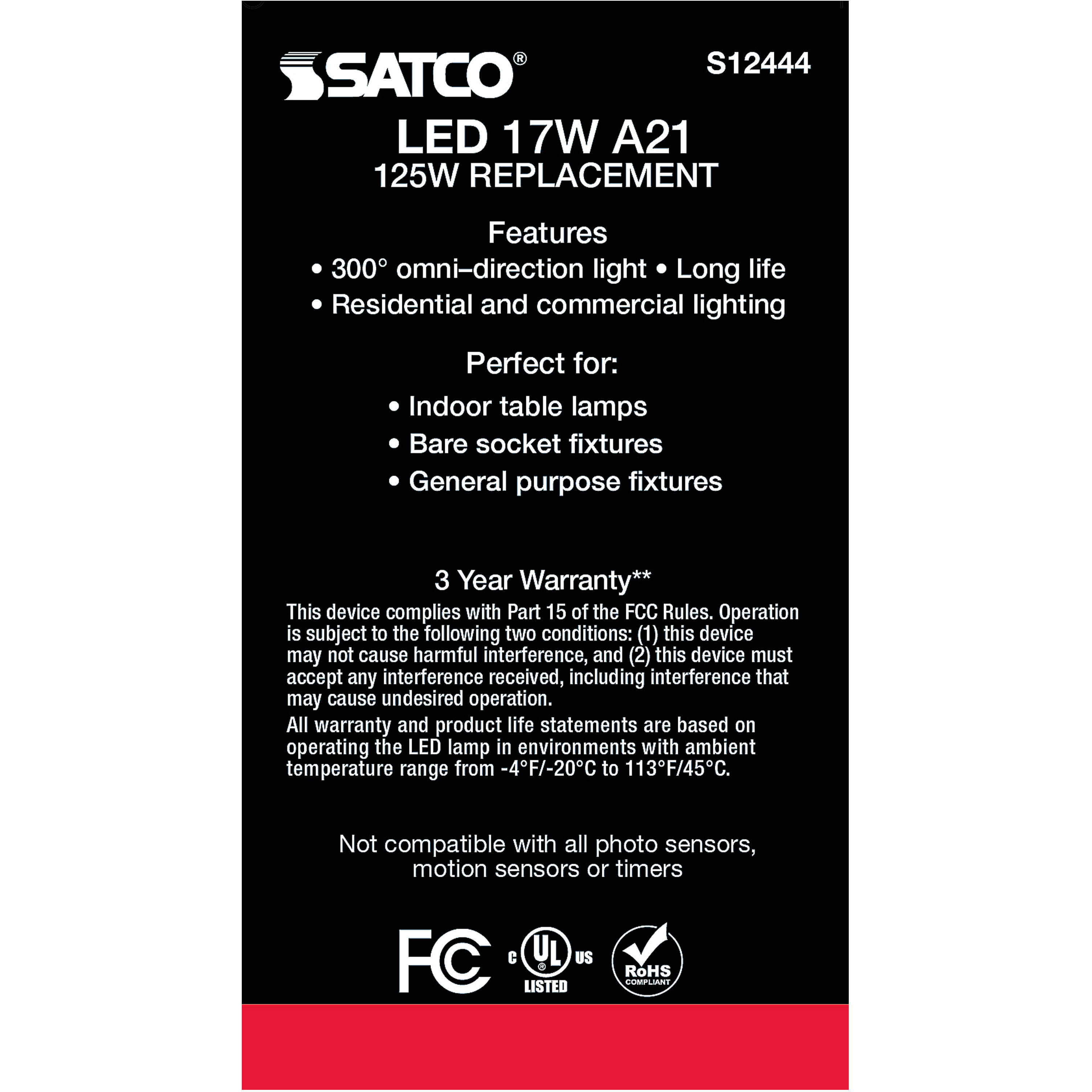 Lumos LED Medium Type A21 17.00 watt 3000K Light Bulb