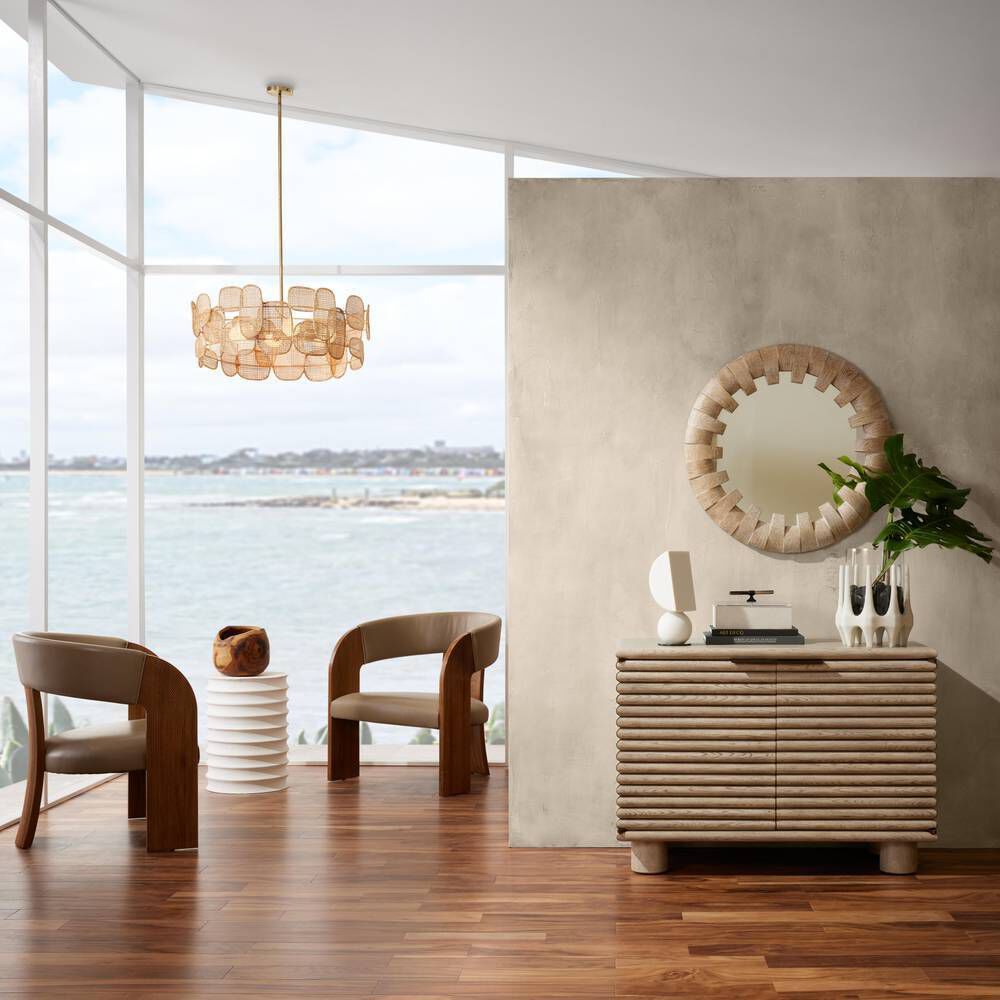 Ronaldo 6 Light 30 inch Natural Chandelier Ceiling Light