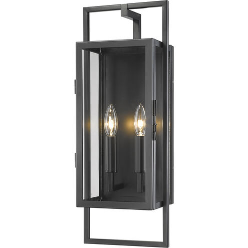 Lucian 2 Light 21.5 inch Black Outdoor Wall Light
