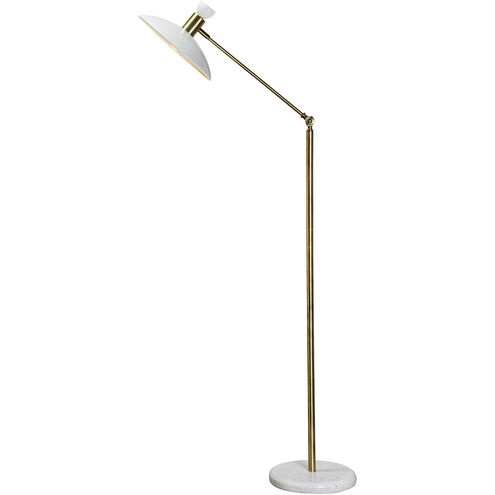 Troilus 55 inch 60 watt Polished Brass Floor Lamp Portable Light