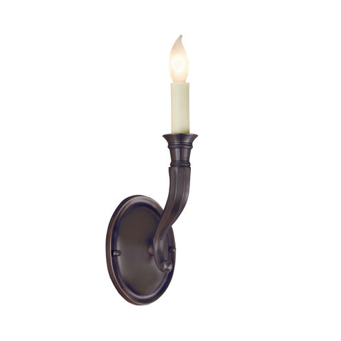 Traditional Brass 1 Light 5 inch Oil Rubbed Bronze Wall Sconce Wall Light