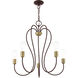 Lucerne 5 Light 24 inch Bronze with Antique Brass Accents Chandelier Ceiling Light