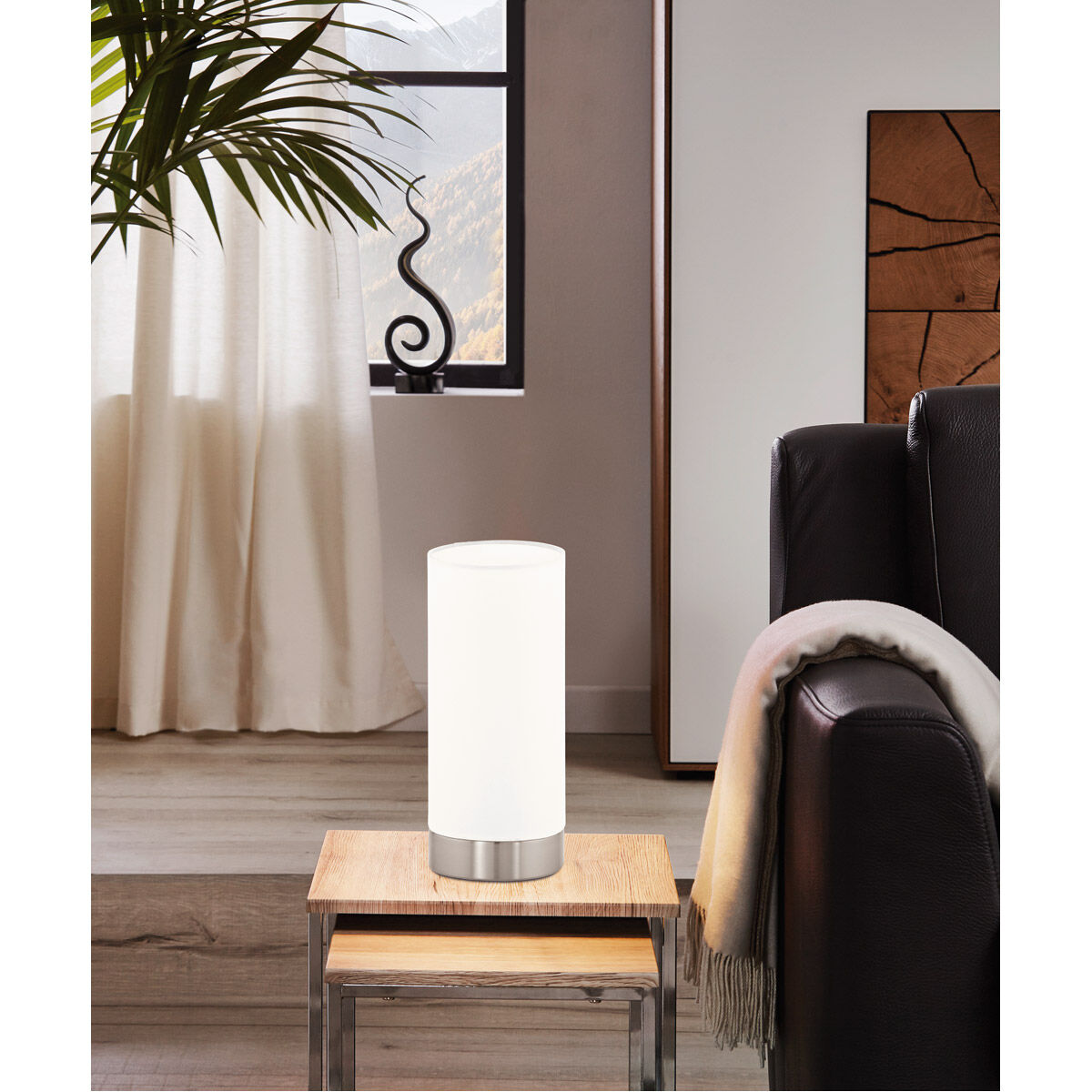 Pasteri 10 inch 60.00 watt Matte Nickel Table Lamp Portable Light 