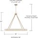 Delaney 8 Light 36 inch Matte Brass Chandelier Ceiling Light