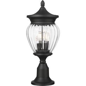 Davina 3 Light 22.25 inch Black Outdoor Pier Mounted Fixture in G9