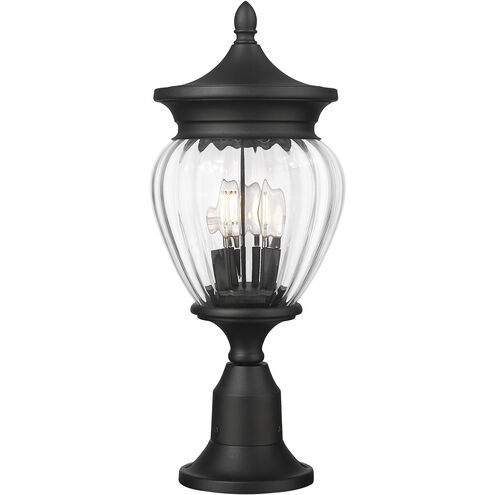 Davina 3 Light 22.25 inch Black Outdoor Pier Mounted Fixture in G9