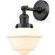 Franklin Restoration Small Oxford 1 Light 8 inch Oil Rubbed Bronze Semi-Flush Mount Ceiling Light in Matte White Glass, Franklin Restoration