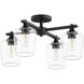 Veno 4 Light 22 inch Matte Black Semi Flush Mount Ceiling Light