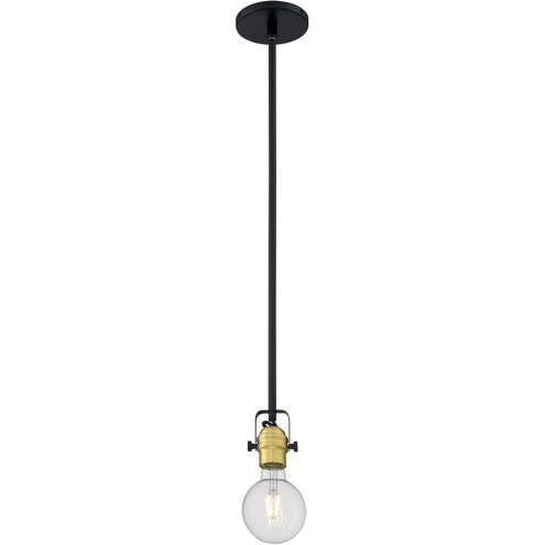 Mantra 1 Light 5 inch Black and Brushed Brass Pendant Ceiling Light