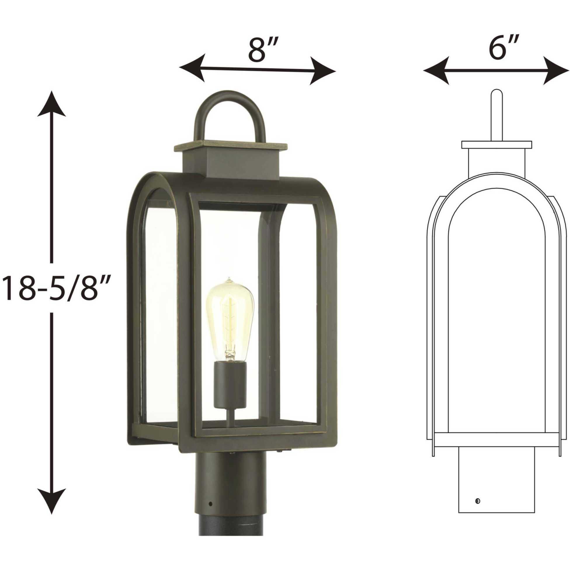 Refuge 1 Light 19 inch Oil Rubbed Bronze Outdoor Post Lantern