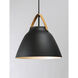 Nordic 1 Light 14.25 inch Tan Leather and Black Single Pendant Ceiling Light