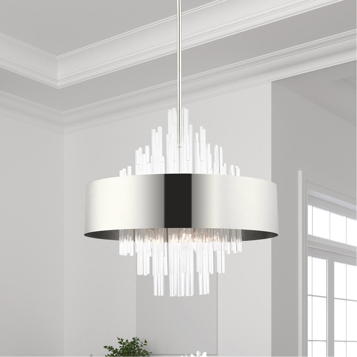 Orenburg 10 Light 26 inch Polished Nickel Pendant Chandelier Ceiling Light