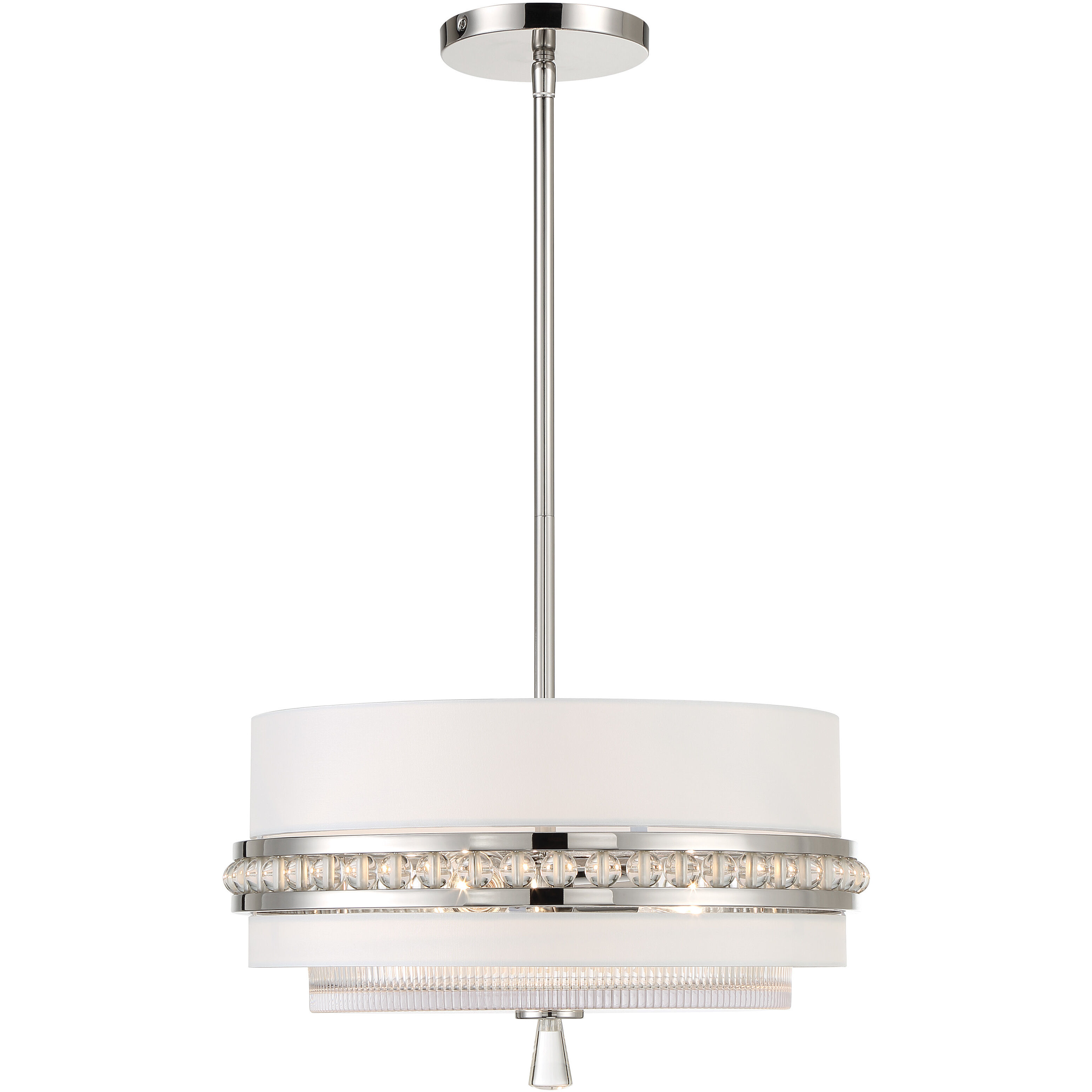 Sutton 3 Light 18.38 inch Polished Nickel Semi Flush And Pendant Ceiling Light