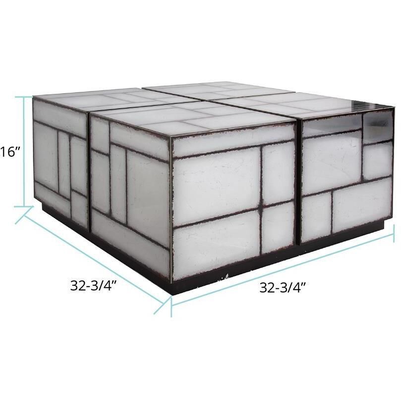 Braque 32.75 X 16 inch Smokey Gray and Black Coffee Table