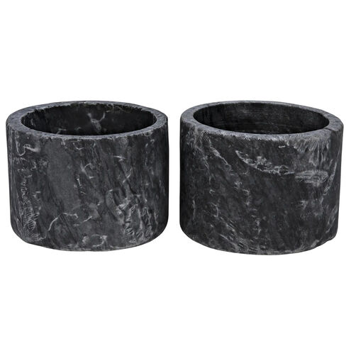 Syma 6 X 4 inch Decorative Candle Holder in Black, Set of 2