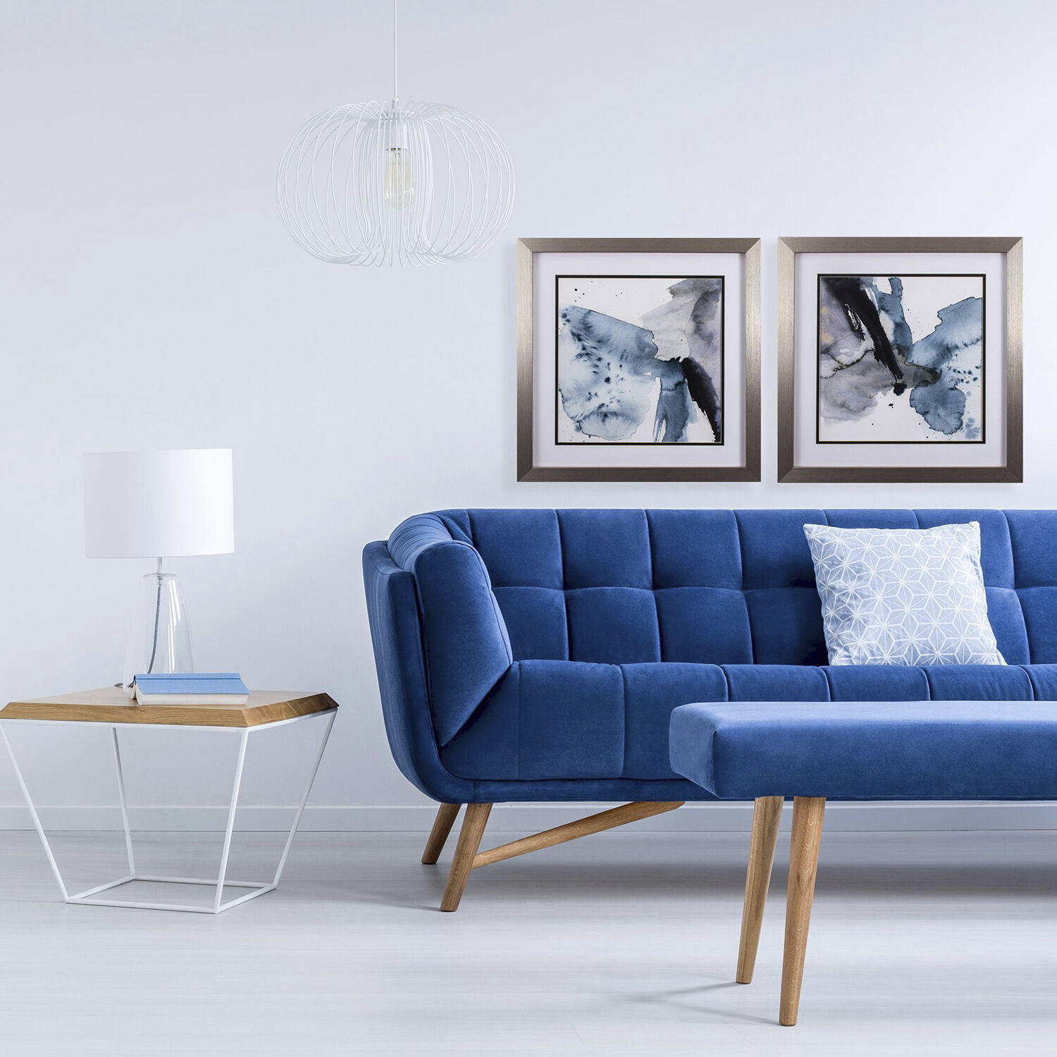 Abstract Blue and Gray Framed Art, Propac