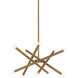 Matchstix 10 Light 31.25 inch Aged Gold Brass Pendant Ceiling Light in Aged Gold Brass and Clear