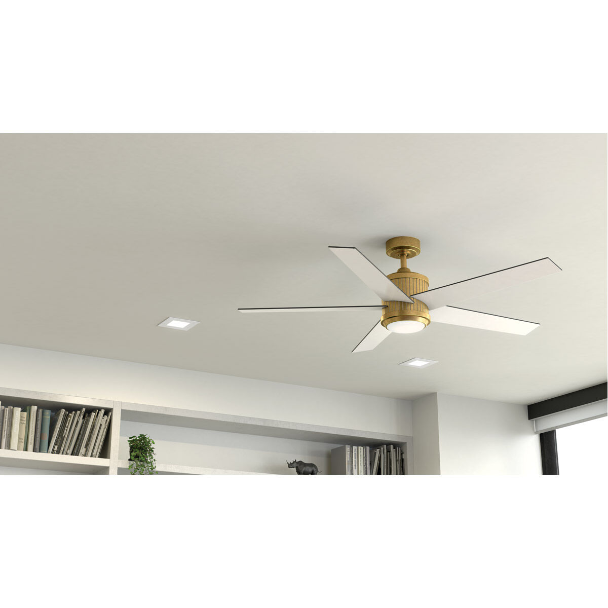Brahm 56 inch Natural Brass with Walnut Blades Ceiling Fan
