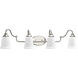 Oxford 4 Light 34 inch Brushed Nickel Bath Vanity Wall Light, Design Series