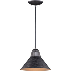 Outland LED 10 inch Aged Iron and Light Gold Outdoor Pendant