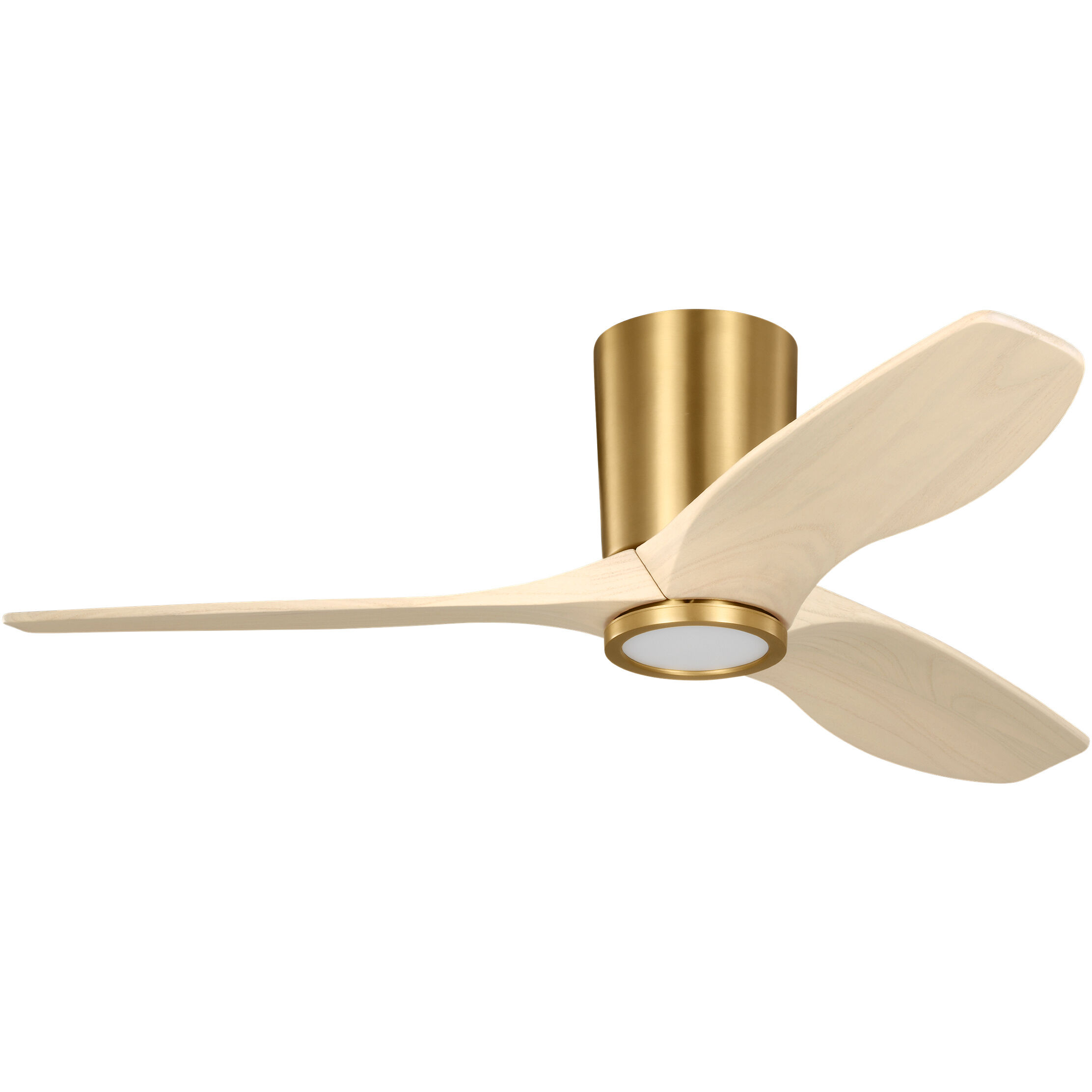 Seyra 44 inch Burnished Brass with Washed White Oak Blades Ceiling Fan