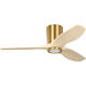 Seyra 44 inch Burnished Brass with Washed White Oak Blades Ceiling Fan