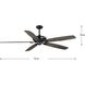 Kennedale 72 inch Matte Black with Rustic Charcoal/Matte Black Blades Ceiling Fan