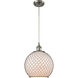 Ballston Large Farmhouse Chicken Wire 1 Light 10 inch Brushed Satin Nickel Mini Pendant Ceiling Light, Ballston