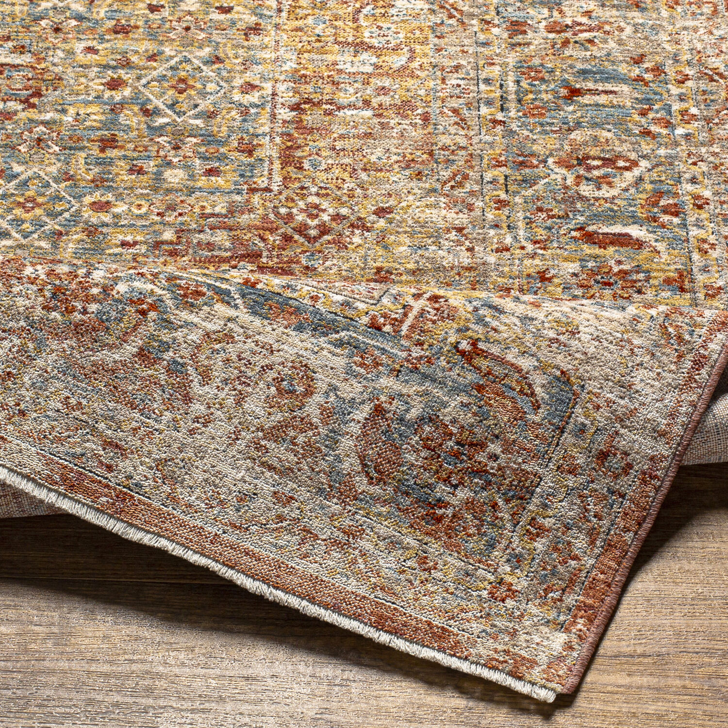 Aspendos 114 X 79 inch Brick Red Rug, Rectangle