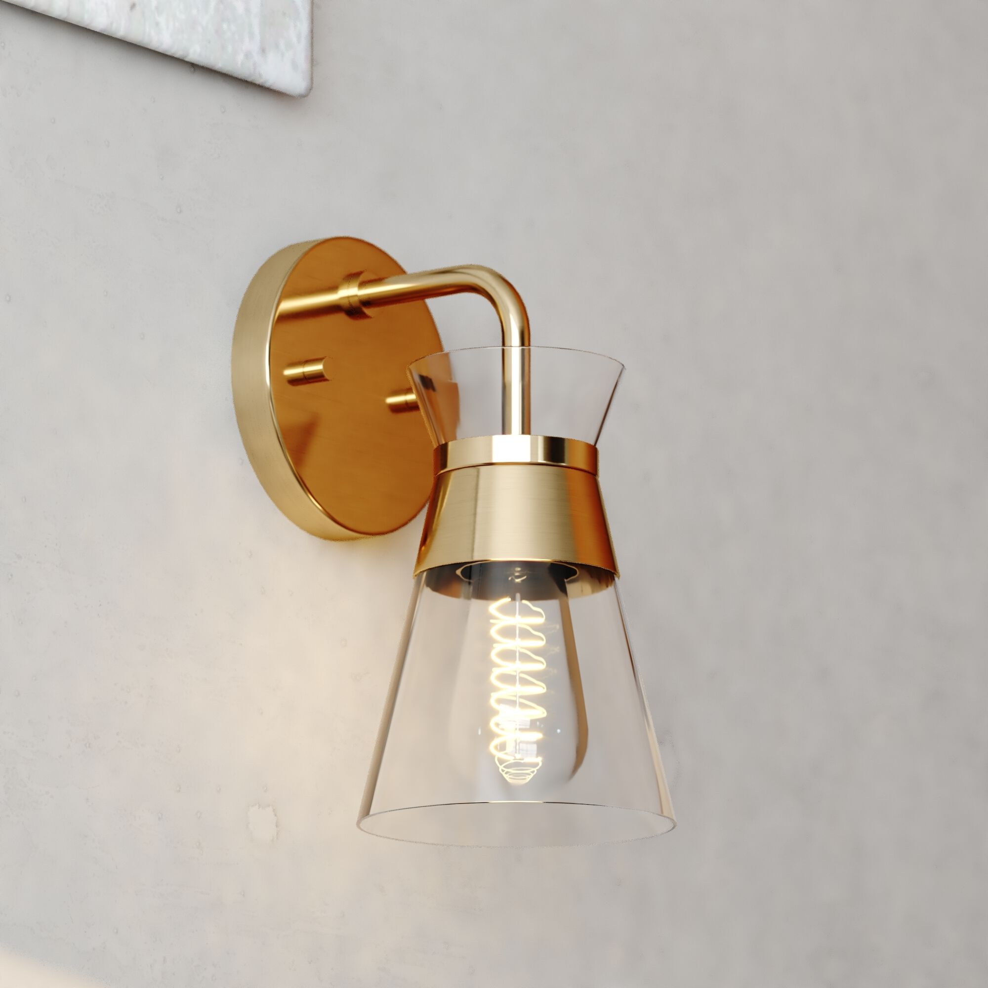 Harper LED 6.25 inch Natural Brass Bathroom Light Wall Light