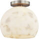 Alabaster Rocks Collection 1 Light 10 inch Brushed Brass Semi Flush Ceiling Light, Globe Family
