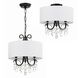 Othello 3 Light 14 inch Matte Black Mini Chandelier Ceiling Light in Clear Hand Cut