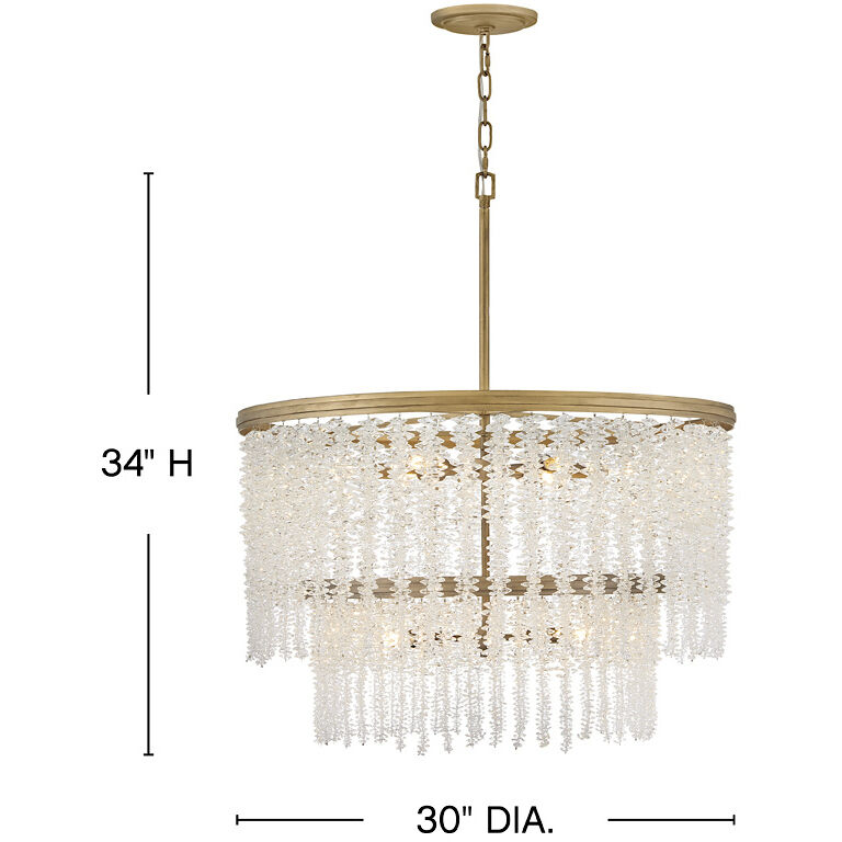 Rubina 12 Light 30 inch Burnished Gold Chandelier Ceiling Light