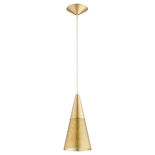 Mesh Cone 1 Light 6 inch Aged Brass Pendant Ceiling Light