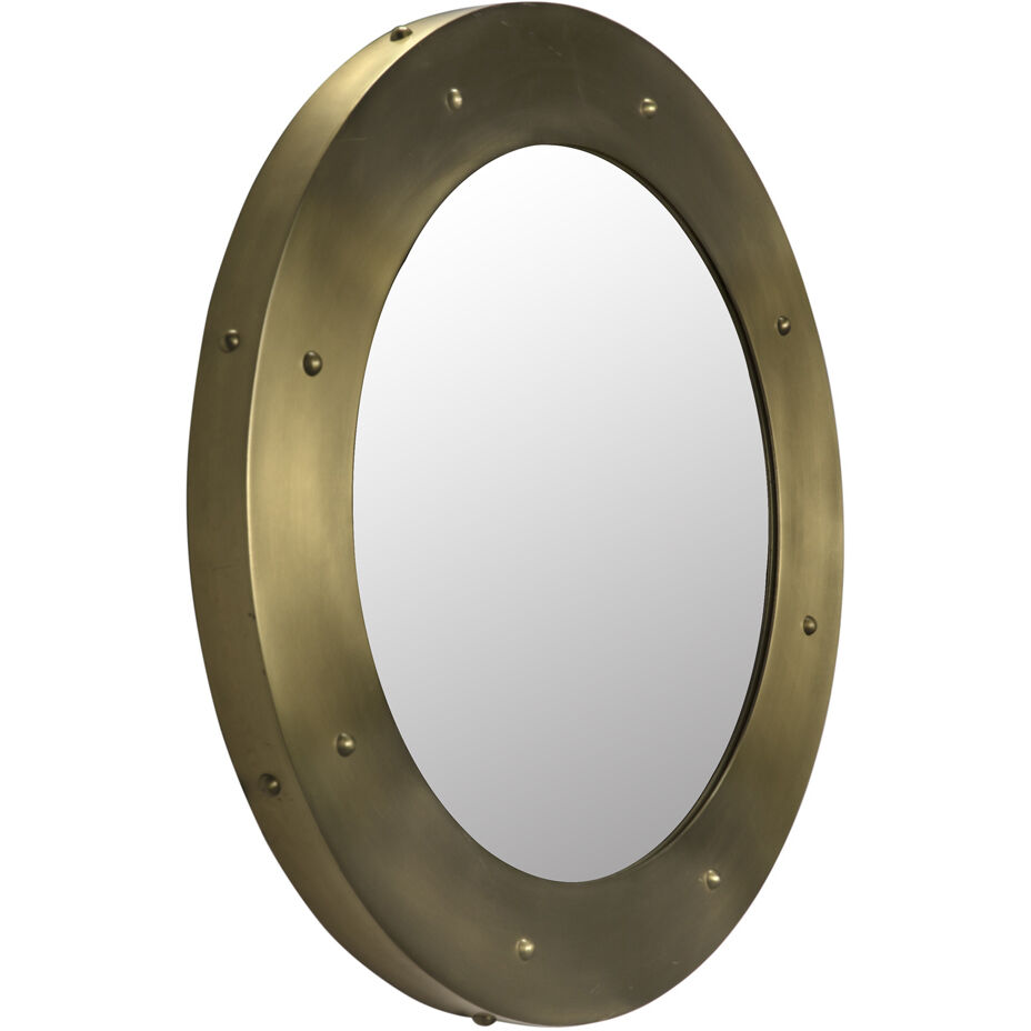 Clay 36 X 36 inch Antique Brass Mirror, Large