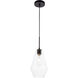Gene 1 Light 7 inch Black Pendant Ceiling Light